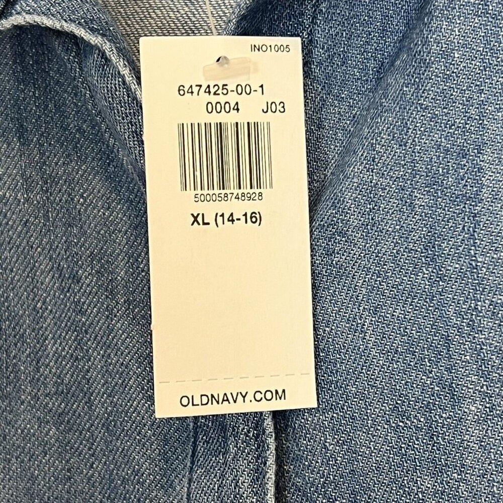 Old Navy Long Sleeve Denim Dress Chambray Tiered Girls Size XL NWT - Picture 3 of 7